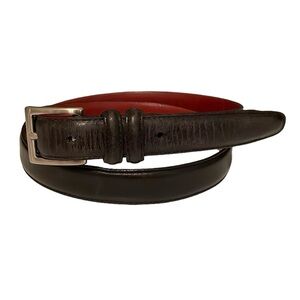 Coach men’s Size 38‎ black leather belt. Silver colored buckle. EUC